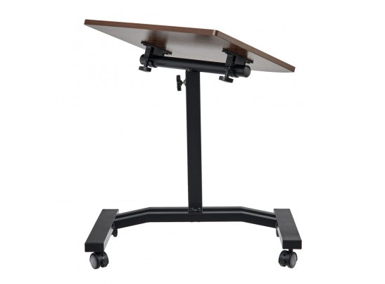 Стол многофункциональный на колёсах, 48x40 см, «РОЛЕТ», 1 ножка, регул.высота, мдф, металл, тёмн. дерево, чёрный в Набережных Челнах