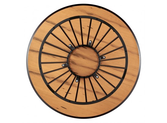 Стол Liverpool диам.110см, шпон орех лучевой набор, с чёрными ножками в Набережных Челнах