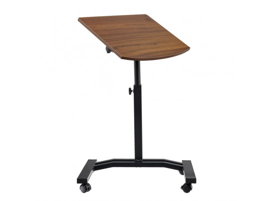 Стол многофункциональный на колёсах, 48x40 см, «РОЛЕТ», 1 ножка, регул.высота, мдф, металл, тёмн. дерево, чёрный в Набережных Челнах