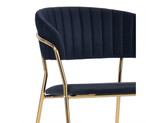 Комплект из 4-х стульев Turin чёрный с золотыми ножками в Набережных Челнах