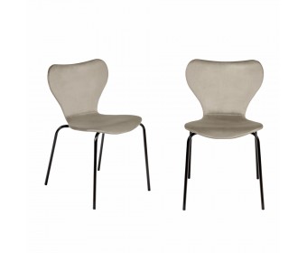 Комплект из 2-х стульев Seven Style латте велюр с чёрными ножками