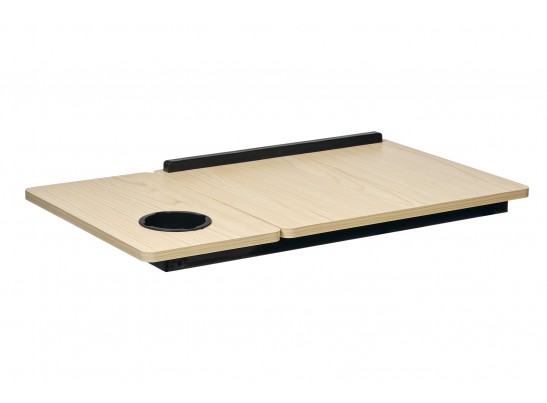 Стол складной с подъёмной крышкой и подстаканником «ВИТА», 55x32x25см, мдф, металл, св.дерево, черный в Набережных Челнах