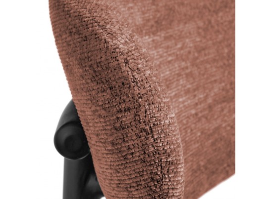 Стул полубарный Lucas 2 терракотовый шенилл с чёрными ножками в Набережных Челнах