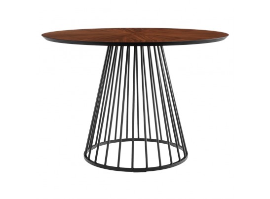 Стол Liverpool диам.110см, шпон орех лучевой набор, с чёрными ножками в Набережных Челнах