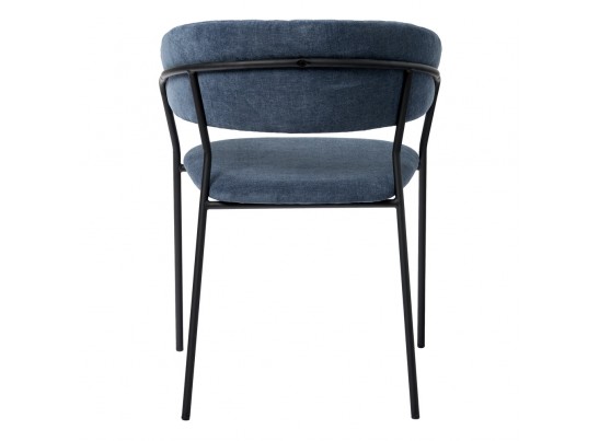 Комплект из 2-х стульев Turin синий вельвет с чёрными ножками в Набережных Челнах