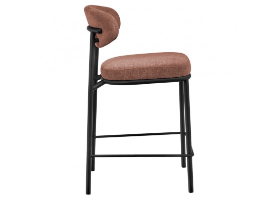 Стул полубарный Lucas 2 терракотовый шенилл с чёрными ножками в Набережных Челнах