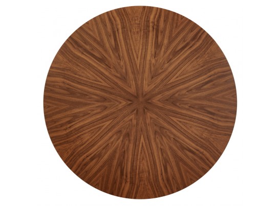 Стол Liverpool диам.110см, шпон орех лучевой набор, с чёрными ножками в Набережных Челнах