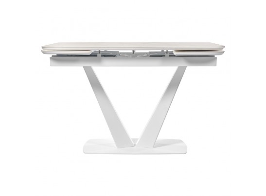 Стол Vito раскладной 120-184x80x75см, керамогранит белый мрамор, белый в Набережных Челнах