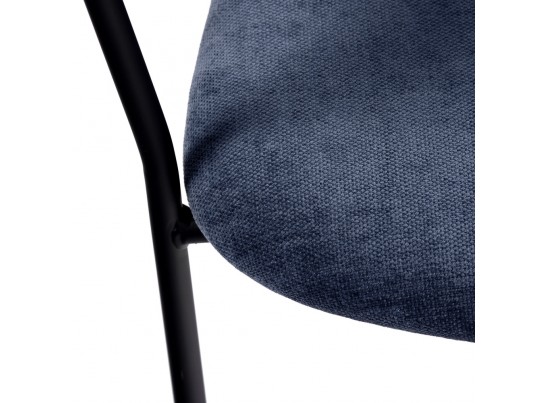 Комплект из 2-х стульев Turin синий вельвет с чёрными ножками в Набережных Челнах