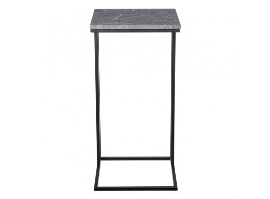 Придиванный столик Loft 35x35см, серый мрамор с чёрными ножками в Набережных Челнах