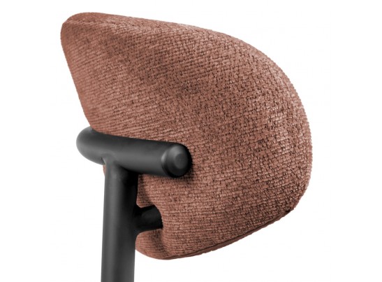 Стул полубарный Lucas 2 терракотовый шенилл с чёрными ножками в Набережных Челнах
