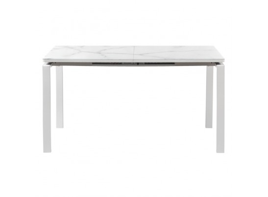Стол Areal раскладной 140-180х80х75 белый мрамор с белыми ножками в Набережных Челнах