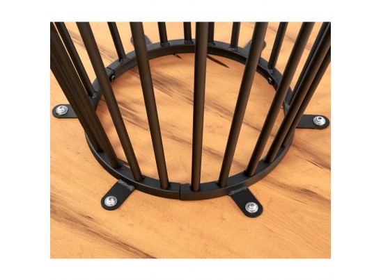 Стол Liverpool диам.110см, шпон орех лучевой набор, с чёрными ножками в Набережных Челнах