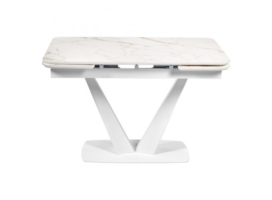 Стол Vito раскладной 120-184x80x75см, керамогранит белый мрамор, белый в Набережных Челнах