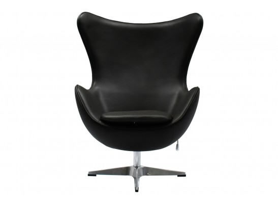 Кресло EGG STYLE чёрный, натуральная кожа в Набережных Челнах