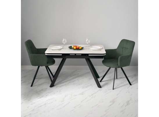 Комплект из 2-х стульев Grant зелёный шенилл на поворотном механизме в Набережных Челнах