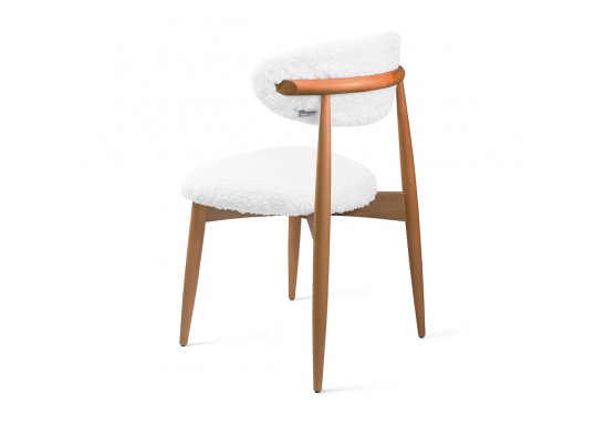 Стул Lucas белый искусственный мех с ножками цвета орех в Набережных Челнах