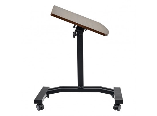 Стол многофункциональный на колёсах, 48x40 см, «РОЛЕТ», 1 ножка, регул.высота, мдф, металл, тёмн. дерево, чёрный в Набережных Челнах