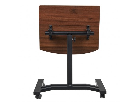 Стол многофункциональный на колёсах, 48x40 см, «РОЛЕТ», 1 ножка, регул.высота, мдф, металл, тёмн. дерево, чёрный в Набережных Челнах