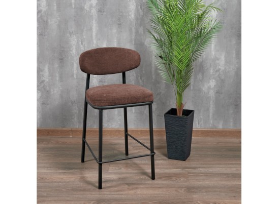 Стул полубарный Lucas 2 терракотовый шенилл с чёрными ножками в Набережных Челнах