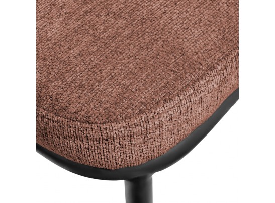Стул полубарный Lucas 2 терракотовый шенилл с чёрными ножками в Набережных Челнах