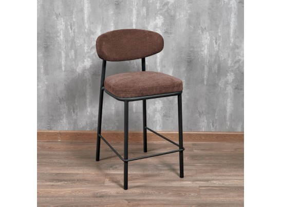 Стул полубарный Lucas 2 терракотовый шенилл с чёрными ножками в Набережных Челнах
