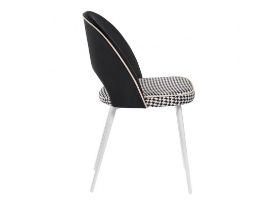 Стул Leo чёрный с жаккардом, с белыми ножками в Набережных Челнах