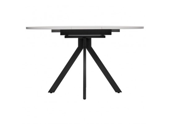 Стол Rudolf круглый раскладной 100-130x100x75см, белый мрамор, чёрный в Набережных Челнах