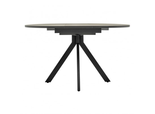 Стол Rudolf круглый раскладной 90-120x90x75см, Бетон слюда, чёрный в Набережных Челнах