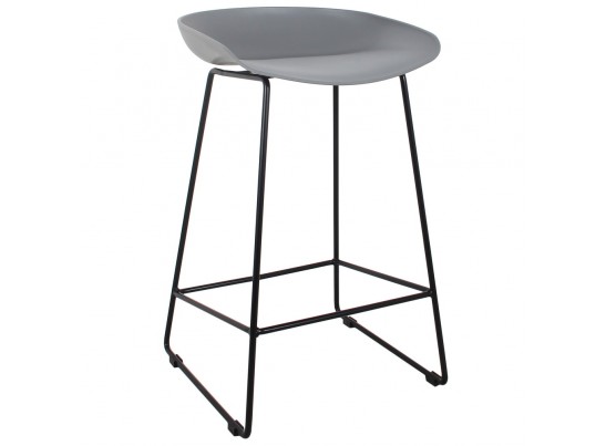 Стул полубарный Neo серый с чёрными ножками в Набережных Челнах