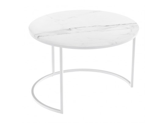 Набор кофейных столиков Tango белый мрамор с белыми ножками, 2шт в Набережных Челнах
