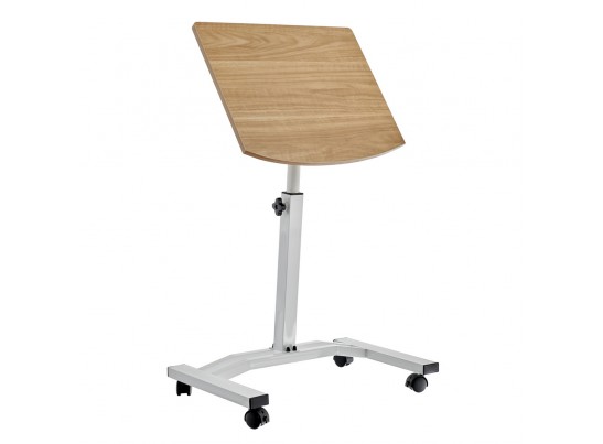 Стол многофункциональный на колёсах, 48x40 см, «РОЛЕТ», 1 ножка, регул.высота, мдф, металл, св. дерево, белый в Набережных Челнах