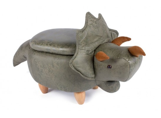Пуф Динозавр с отсеком для хранения зеленый в Набережных Челнах