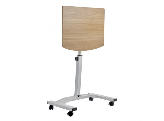 Стол многофункциональный на колёсах, 48x40 см, «РОЛЕТ», 1 ножка, регул.высота, мдф, металл, св. дерево, белый в Набережных Челнах
