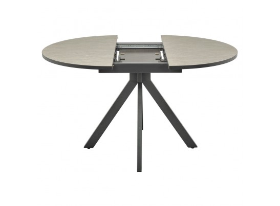 Стол Rudolf круглый раскладной 90-120x90x75см, Бетон слюда, чёрный в Набережных Челнах