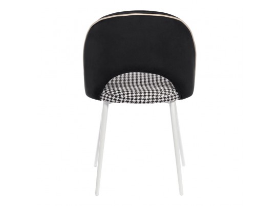Стул Leo чёрный с жаккардом, с белыми ножками в Набережных Челнах