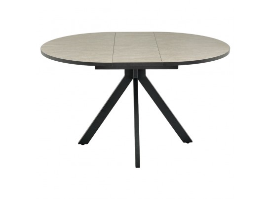 Стол Rudolf круглый раскладной 90-120x90x75см, Бетон слюда, чёрный в Набережных Челнах