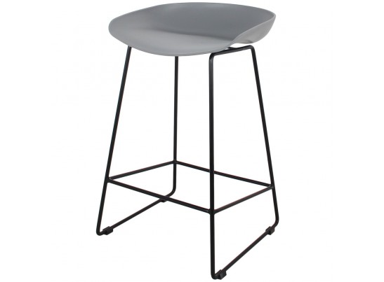 Стул полубарный Neo серый с чёрными ножками в Набережных Челнах