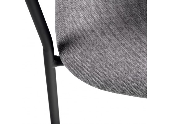 Комплект из 4-х стульев Turin серый вельвет с чёрными ножками в Набережных Челнах