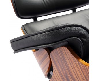 Кресло EAMES LOUNGE CHAIR и оттоманка EAMES LOUNGE CHAIR чёрные