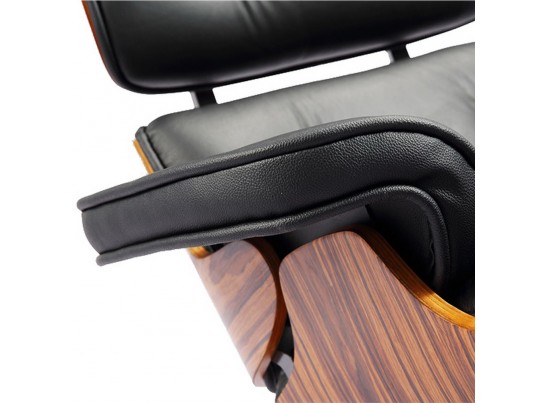 Кресло EAMES LOUNGE CHAIR и оттоманка EAMES LOUNGE CHAIR чёрные в Набережных Челнах