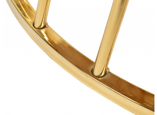 Стол Liverpool диам.100см, керамогранит белый мрамор с золотистыми ножками в Набережных Челнах