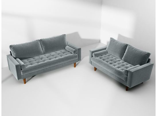 Диван Scott трехместный серо-голубой в Набережных Челнах Диван Scott трехместный серо-голубой в Набережных Челнах