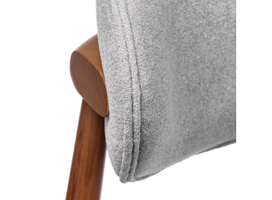 Стул полубарный Lucas 3 серый букле с ножками цвета орех в Набережных Челнах