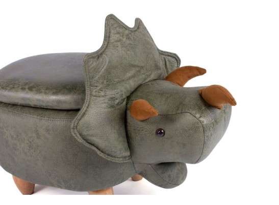 Пуф Динозавр с отсеком для хранения зеленый в Набережных Челнах