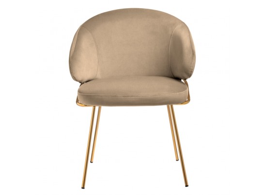 Стул-полукресло Emil бежевый с золотыми ножками в Набережных Челнах