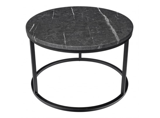 Набор кофейных столиков Tango орех и серый мрамор с чёрными ножками, 2шт в Набережных Челнах