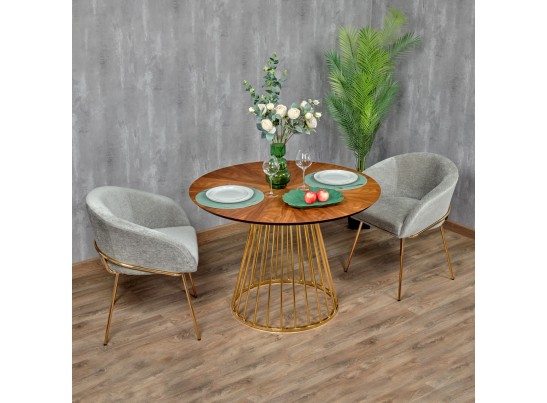 Стул-полукресло Martin серый шенилл с золотыми ножками в Набережных Челнах