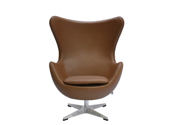 Кресло EGG CHAIR коричневый, натуральная кожа в Набережных Челнах