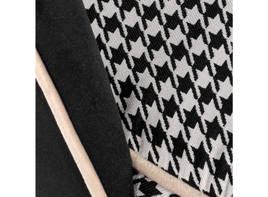 Стул Leo чёрный с жаккардом, с белыми ножками в Набережных Челнах
